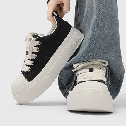 Soft Sole Lace-up Canvas Shoes Outdoor Man Sneakers Hot Sale Mens Casual Shoes Leisure Walk Vulcanize Shoes Skateboard Footwear
