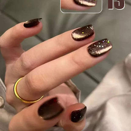 12ml 1-21pcs 2026 New Brown Gold Glass Bead Cat Eye Gel Nail Polish Black Red Magnet Cat Eye Gel Polish Gold Nails Nail Art