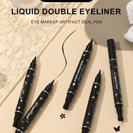 2 IN 1 Butterfly Seal Eyeliner Pen Star Moon Stamp Long-Lasting Waterproof Black Liquid Eye Liner Pencil Eyes Makeup Cosmetic