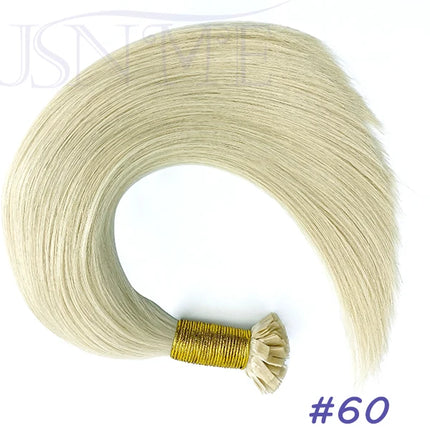 Virgin Hair Flat Tip Hair Extensions Natural Real Human Hair Fusion Capsule Keratin Brown Blonde 1g/Strand 14-22 inch For Woman