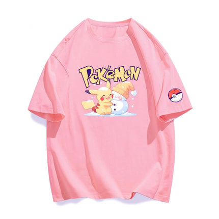 2026 Pokemon T-shirt Pure Cotton Casual T-shirt Round Neck T-shirt Short Sleeve Clothing Summer Sports Casual Short Sleeve Top