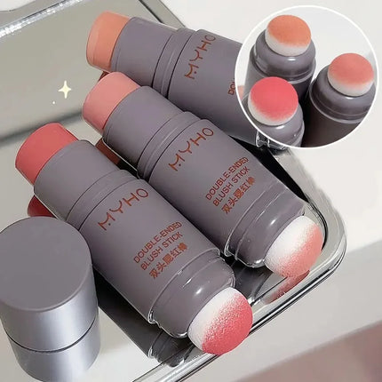 -Blush Stick Double-ended Expansive Color Natural Long Lasting Matte Makeup Monochrome Creamy Rouge Blush Stick