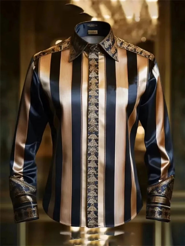 Men Luxury Western Lion Long Sleeve Button Up Shirt Floral Gold 3d Print Hawaiian Shirt Men Women Fashion Design Blouse Slim New