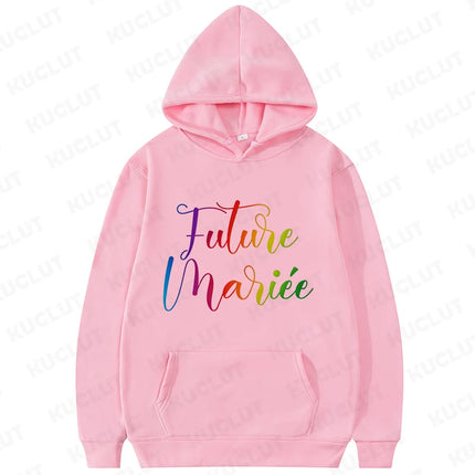 French Girls Single Farewell Hoodies Ideal Bachelorette EVJF Gift for Bride & Bridesmaids Streetwear Pullovers for Wedding Party