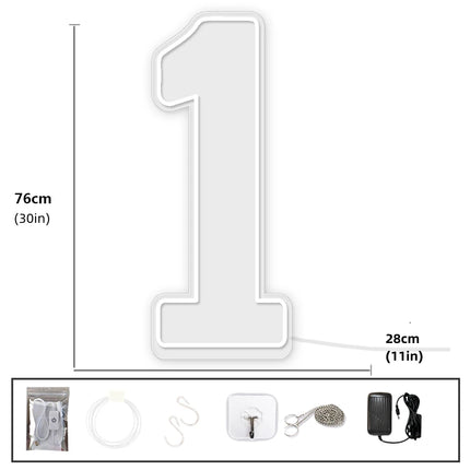 Extra-Large LED Neon Numbers Sign 76cm/100cm Stand up & Wall Mounted for Birthday Wedding Celebration Party Decor