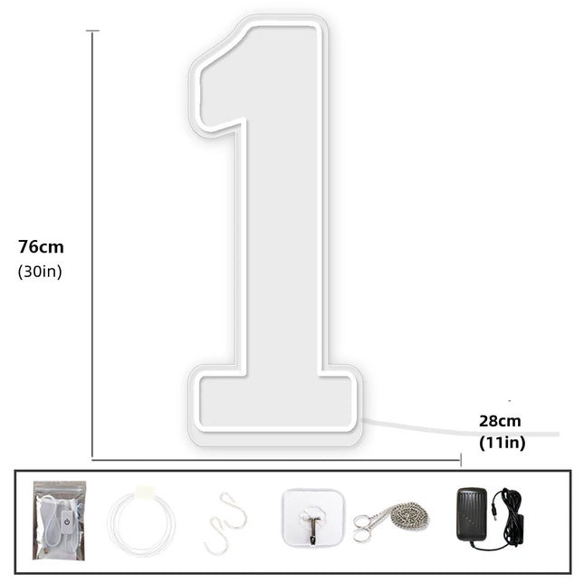 Extra-Large LED Neon Numbers Sign 76cm/100cm Stand up & Wall Mounted for Birthday Wedding Celebration Party Decor