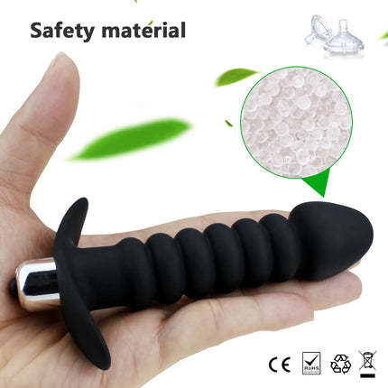 Threaded Anal Plug Dildo Vibrator Prostate Massage Beads Single Vibration Mode Stimulator Anal Plug Sex Toy For Men And Women