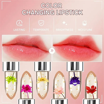 Color Changing Mouth Safflower Jelly Temperature Lasting Nutrition Magic Color Changing Lipstick