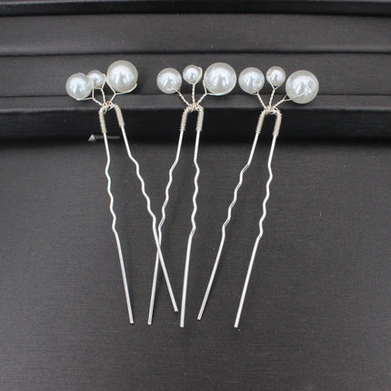 Handmade Pearl Flower Hairpin Gold Color Leaf Shaped Metal Wedding Bride Hair Clips Hair Jewelry Accessories Bride Hair wear