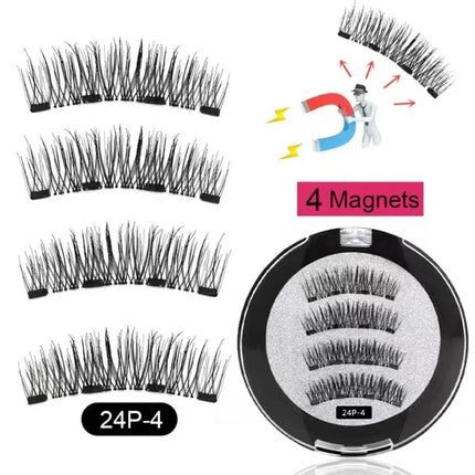3D Magnetic False Eyelashes Reusable Magnetic Eyelashes With 4 Magnetic Lashes Natural Eyelash Extension Makeup Tools