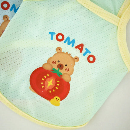 Pet Summer Breathable Ice Silk Strap Cat and Dog Cooling Clothes Cute Bear Printed Dog Clothes