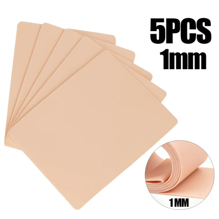 Silicone Tattoo Practice Skin 1/2/3mm Thick Double Side Tattoo Fake Skin Synthetic Leather Permanent Makeup Tattoo Skin