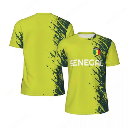 Fashion Senegal Flag Graphic Football T-Shirts for Men Trendy 3D National Emblem Printed Sports T-Shirts Loose Breathable Tees