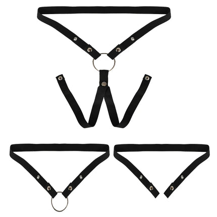 Male Penis Ring Chastity Cage Anti-off Device Elastic Band Auxiliary Belt Adjustable Underwear Rope Scrotum Ring Sissy Sex Toys
