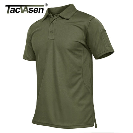 TACVASEN Summer Colorful Fashion Polo Tee Shirts Men's Short Sleeve T-shirt Quick Dry Team Work Green T-Shirt Tee Tops Clothing