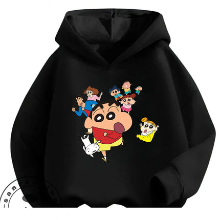 Casual Winter Kids Hoodie Cute Cartoon Hooded Trendy Street Style Wear Crayon Shin Chan Boys Girls 3 14