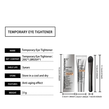 Temporary Tightener Eye Cream Reduces Dark Circles Eye Bags Puffiness Fine Lines Anti-Aging Hyaluronic Acid Firming Eye Cream
