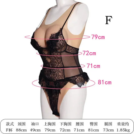 Silicone Bodysuit Artificial Breastplate Sexy Female Tits Fake Boobs Shemale Chest Crossdressing Cosplay Sex Toys For Women Men