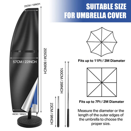 Outdoor Cantilever Umbrella Cover Waterproof Patio Parasol Cover Banana Straight Style All-Season Parasol Umbrella Protection