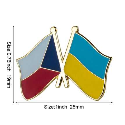 Ukraine and Belarus Friendship Flag Badge Flag Brooch National Flag Lapel Pin International Travel Pins