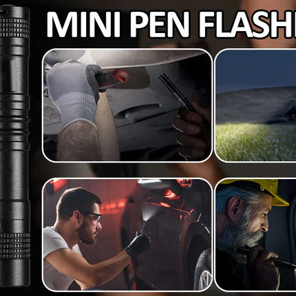 Portable Mini LED Pen Flashlight Waterproof Pocket Torch Handheld Light for Outdoor Camping Hiking Car Repair Emergency Home Use