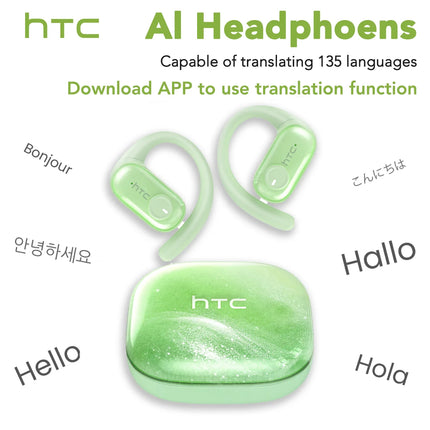 HTC NE10 Bluetooth Earphone Luminous Quicksand Headphones Sport Wireless Headphones Comfort HD Bass AI Translator Earbuds