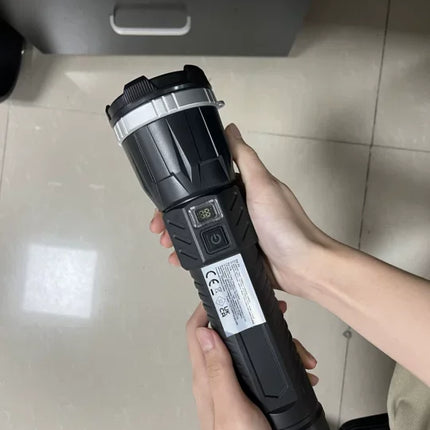 780000000LM Super Powerful Flashlight Rechargeable LED Tactical Torch  Ultra Bright Long Range 6000M Lantern Outdoor With Stand
