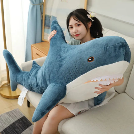 Hot Huggable Big Size Shark Plush Toy Soft Stuffed speelgoed Animal Reading Pillow for Birthday Gifts Cushion Gift For Children