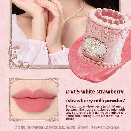 Flower Knows Strawberry Cupid Cake Lip Mud Mist Matte Velvet Lip Cream Lip Makeup 5ml