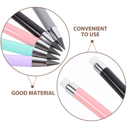10pcs Inkless Pencil Eternal Non Sharpening Drawing Sketch Eraser Reusable Teens Pencil Art Student Teacher Premium Wooden Lead