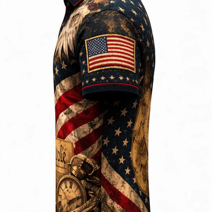 250 Years of Freedom Polo Shirt 1776–2026, Patriotic American Eagle Polo USA Flag Independence Day Shirt 4th of July Gift