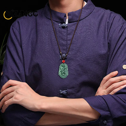 Natural A Goods Jadeite Twelve Chinese Zodiac Rat Tiger Pendant Jewelry Hand-carved Custom Mascot Jewelry Jade Necklace Gift