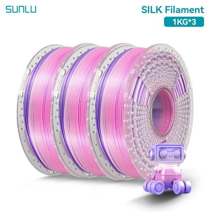 SUNLU 3KG 3D Printer Shiny Silk PLA Filament 1.75mm 1000g 3D Printer Neatly Wound 3D Filament for 3D Printer& 3D Pen