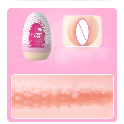 Cups Masturbator Egg Portable Stimulator Penis Massager Soft Rubber Adult Sex Toys for Men Realistic Vagina Pocket Pussy