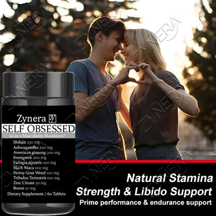 Men’s Performance & Energy Support Tablets – Ashwagandha, Tribulus, Maca, American Ginseng, Horny Goat Weed Herb Extract Blend