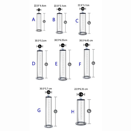 22/30cm Acrylic Penis Pump Accessories Vacuum Penis Enlarger Sex Toys for Man Cylinder Set Penis Enlargement Penile Trainer 18