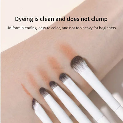5/8/10Pcs Natural Eye Makeup Brushes Set Detail Eyeshadow Brush Makeup Brush White Ultra Soft Eyeshadow Eyeliner Makeup Tool