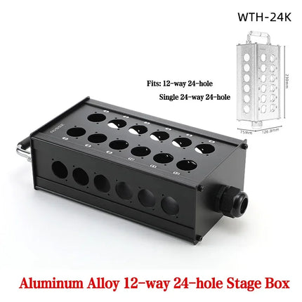Multi-channel Al alloy Cable Blank Cable Box 16/24/32 Channels for Stage Mobile Audio XLR Male Female Audio Signal Cablebox hole