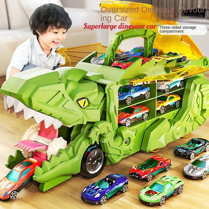 New Dinosaur Devouring Car Attack Tyrannosaurus Rex Devouring Transformation Toy Puzzle Children's Storage Inertial Sliding Car
