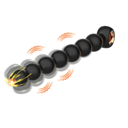 7 Beads Ribbed Silicone Anal Butt Plug Vibrator 10 Vibration Dildo Male Prostate Massager Adult Sex Toys For Men Women Couple
