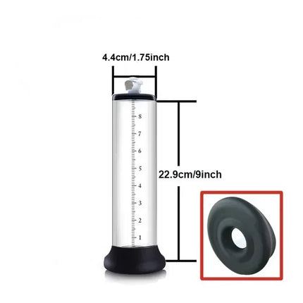 Acrylic Vacuum Cylinder Replacement Set for Men, Clear Manual Pump Tubes Extender Trainer Adult Accessories