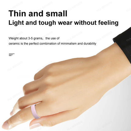 Smart Ring NFC Ring Health Fitness Tracker Ceramic Health Ring 2025 Sleep Tracking Heart Rate Blood Pressure with Charging Case