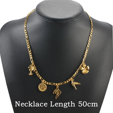 Anniyo Trinidad Map Anklets for Women Girls Gold Plated Foot Chain Jewelry #188006