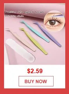 2Pcs Eyelash Tweezer Set Lash Pick Up Clip Pointed Flat Clip Lash Grafting Item Lower Eyelashes Applicator Portable Makeup Clamp