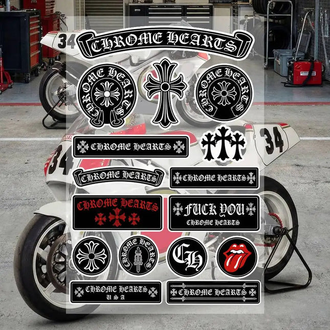 C-h-rom-E- h-E-a-rts Aesthetic Graffiti Stickers Waterproof PVC Decals for Car Motorcycle Skateboard Helmet Notebook