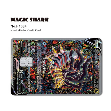 Magic Shark Mew Charizard EX Eevee Gengar Pikachu TCG Card Holographic Laser Skin Film Sticker for Bank Credit Card