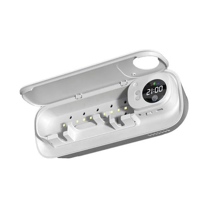 UV Toothbrush Sanitizer with 20-Min Quick Dry Dual Mount Rechargeable Toothbrush Cleaner Holder for Bathroom Family Use