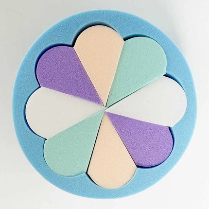 8Pcs Petal Makeup Sponges - Random Color for Foundation/Concealer | Soft Reusable Hypoallergenic Cosmetic Tools