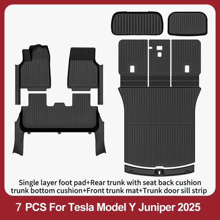 Floor Mats For 2025-2026 Tesla Model Y Juniper Premium/Performance TPE Floor Liner& Accessories Full-Door Sill Protective Cover