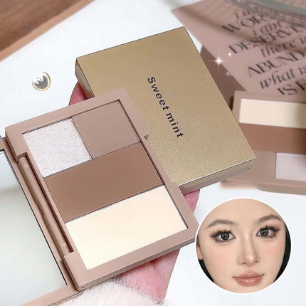 Stereoscopic Nasal Shadow Highlight Contouring Powder Palette Matte Brightening Face Shadow Contouring Powder Makeup Palette